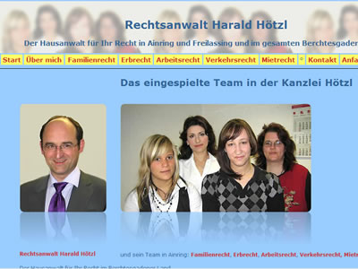 Rechtsanwalt Hoetzl in Ainring Freilassing Anwalt f�r Erbrecht, Familienrecht, Arbeitsrecht, Verkehrsrecht, Mietrecht